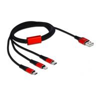 DeLOCK Câble USB de chargement 3-en-1 Lightning / Micro-USB / USB Type-C 1 m