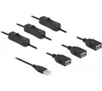 DeLOCK Câble USB Type-A mâle vers 3 x USB Type-A femelle avec interrupteur 1m, 1m, USB A