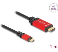 DeLOCK Câble USB Type-C™ vers HDMI (DP Alt Mode) 8K 60 Hz avec fonction HDR 1 m rouge (80095)