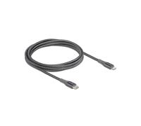 DeLOCK Câble USB Type-C vers Lightning 2m Gris - USB 2.0, 480 Mbit/s, 3A, MFi Certifié, Compatible iPhone, iPad, iPod - AWG 22/30