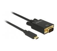 DeLock Câble USB Type C vers VGA mâle (DP Alt Mode) Full HD 1080p 3 m Noir