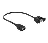 Delock Câble USB USB 2.0 USB-A femelle, USB-A femelle 0.25 m noir 85105