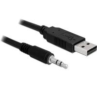 Delock Câble USB USB 2.0 USB-A mâle, Fiche jack 3,5 mm 1.80 m noir 83115