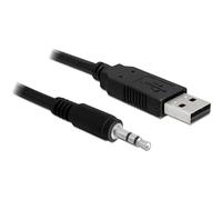 Delock Câble USB USB 2.0 USB-A mâle, Fiche jack 3,5 mm 1.80 m noir 83115
