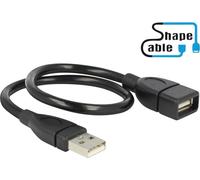 Delock Câble USB USB 2.0 USB-A mâle, USB-A femelle 0.35 m noir câble col-de-cygne flexible 83498