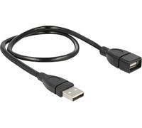 Delock Câble USB USB 2.0 USB-A mâle, USB-A femelle 0.50 m noir câble col-de-cygne flexible 83499