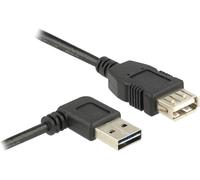 Delock Câble USB USB 2.0 USB-A mâle, USB-A femelle 1.00 m noir connecteur utilisable des deux cotés, contacts dorés, certifié UL
