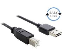 Delock Câble USB USB 2.0 USB-A mâle, USB-B mâle 3.00 m noir connecteur utilisable des deux cotés