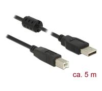 Delock Câble USB USB 2.0 USB-A mâle, USB-B mâle 5.00 m noir avec noyau en
