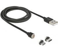 Delock Câble USB USB 2.0 USB-A mâle, USB-C® mâle, USB-Micro-B mâle 1.10 m noir 85723