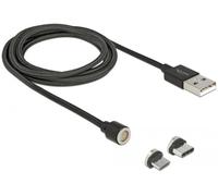 Delock Câble USB USB 2.0 USB-A mâle, USB-C® mâle, USB-Micro-B mâle 1.10 m noir 85723