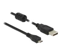 DeLOCK 2m, USB 2.0-A/USB 2.0 Micro-B câble USB USB A Micro-USB B Noir - Câbles USB (USB 2.0-A/USB 2.0 Micro-B, 2 m, USB A, Micro-USB B, 2.0, Male connector / Male connector, Noir)