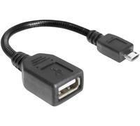 Delock Câble USB USB 2.0 USB-Micro-B mâle, USB-A femelle 0.15 m noir avec fonction OTG 83293