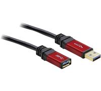Delock Câble USB USB 3.2 Gen1 (USB 3.0) USB-A mâle, USB-A femelle 3.00 m rouge, noir contacts dorés,