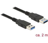 Delock Câble USB USB 3.2 Gen1 (USB 3.0) USB-A mâle, USB-A mâle 2.00 m noir contacts dorés 85062