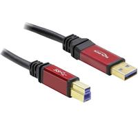 Delock Câble USB USB 3.2 Gen1 (USB 3.0) USB-A mâle, USB-B mâle 5.00 m rouge, noir contacts dorés, certifié UL 82759