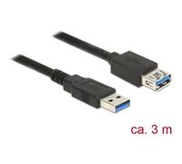 Delock Câble USB USB 3.2 Gen1 USB-A mâle, USB-A femelle 3.00 m noir contacts