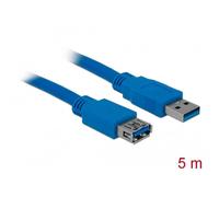 Delock Câble USB USB 3.2 Gen1 USB-A mâle, USB-A femelle 5.00 m bleu contacts