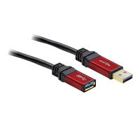 Delock Câble USB USB 3.2 Gen1 USB-A mâle, USB-A femelle 5.00 m rouge, noir