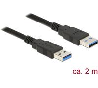 Delock Câble USB USB 3.2 Gen1 USB-A mâle, USB-A mâle 2.00 m noir contacts dorés 85062