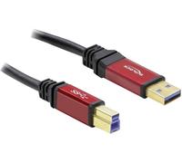 Delock Câble USB USB 3.2 Gen1 USB-A mâle, USB-B mâle 5.00 m rouge, noir contacts dorés, certifié UL 82759