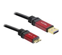 DeLock Câble USB-A vers Micro‑B 3.2 Gen1 5 m - contacts dorés, rouge/noir - 82763 certifié UL