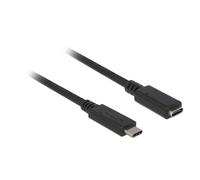 DeLOCK Câble USB 85533 – USB-C mâle vers USB-C femelle, USB 3.2 Gen1, 1 m, noir