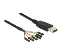 DeLock Câble USB-A mâle vers prise sur poteau 1,80 m noir 83787