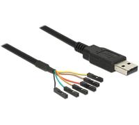 Delock Câble USB USB-A mâle, Prise USB sur poteau 1.80 m noir 83787