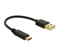 Delock Câble USB USB-A mâle, USB-C® mâle 0.15 m noir 85354