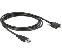 - Câble USB - Micro-USB de type B (M) pour USB type A (M) - USB 3.0 - 3 m - vis moletées - noir