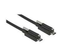 - Câble USB - 24 pin USB-C (M) pour 24 pin USB-C (M) - USB 3.1 Gen 2 - 3 A - 1 m - vis moletées - noir