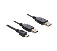 DeLOCK 83178 Câble USB 2.0 0.3m Double USB A Mâle/Mâle Noir - Débit 480 Mbit/s - Longueur 0.3 mètre