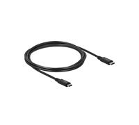 DeLOCK Câble USB4 20 Gbps USB-C Mâle/Mâle 2m, USB PD 3.0 100W, DisplayPort 1.4a/2.0, Compatible Thunderbolt 3, Contacts Or, Noir
