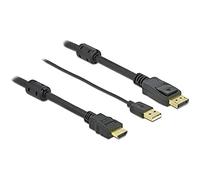 DeLOCK Câble HDMI Type A vers DisplayPort 1.2 Mâle/Mâle 2m, Résolution 4K 30Hz (2160p 120Hz), Chipset STDP2600, AWG28, Contacts Or
