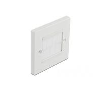 DeLOCK Capot de gestion des câbles 86 x 86 mm avec brosse blanc