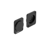 DeLOCK Capot Type-D Noir Zinc 25.6x5.1x31.6mm pour Panneaux et Boîtiers, Référence 86791, Compatible XLR Femelle