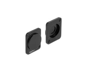 DeLOCK Capot Type-D Noir Zinc 25.6x5.1x31.6mm pour Panneaux et Boîtiers, Référence 86791, Compatible XLR Femelle