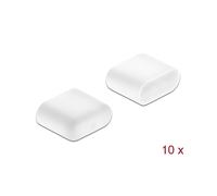 DeLOCK Capuchon anti-poussière pour port USB Type-C mâle, blanc, dimensions 7.85x9.8x4.1mm, lot de 10 pièces, référence 64096