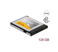 DeLOCK Carte CFexpress 128 Go Type B - Lecture 1450 Mo/s, Écriture 450 Mo/s, TLC, PCIe Gen3 ×2, MTBF 1500000h, TRIM, S.M.A.R.T.