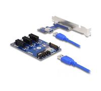 DeLOCK Carte d'adaptation PCI Express x1 à 3 x PCIe x1, avec câble USB de 50 cm