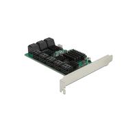 DeLOCK Carte d'extension 16 ports SATA 6 Gbit/s PCIe x4, Support S.M.A.R.T. et TRIM, Compatible Windows, Linux et Windows Server 2019, Réf: 90073