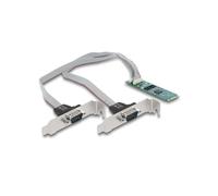 DeLOCK Carte M.2 vers 2x Serial RS-232 DB9, PCIe 2.1, FIFO 256 octets, Supports Profil Standard & Bas, Windows 8/10/11 & Server 2016/2019