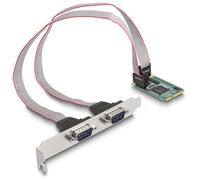 DeLock Carte Contrôleur Mini PCI-Express vers 2 ports RS-232 D-Sub G