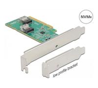 Delock Carte PCI Express 4.0 x8 vers 2 x internes SFF-8654 4i NVMe, PC : accessoires, Argent