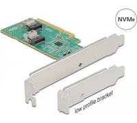 Delock Carte PCI Express 4.0 x8 vers 2 x internes SFF-8654 4i NVMe, PC : accessoires, Argent