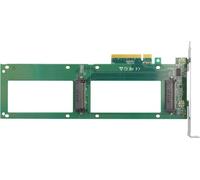 Delock Carte PCI Express 4.0 x8 vers 2 x U.2 NVMe SFF-8639 interne - Bifurcation - PCIe - U.2 - PCIe 4.0 - SFF-8639 - Vert - Gris - Passif