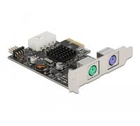 Delock Carte PCI Express x1 vers 2 x PS/2 et connecteur USB