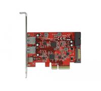 DeLOCK Carte PCI Express x4 à 1 x externe USB Type-C femelle + 2 x externe USB Type-A femelle SuperSpeed USB 10 Gbps + 1 x interne USB 5 Gbps tête à broche