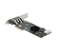 DeLOCK Carte PCI Express x4 vers 4 x externe SuperSpeed USB 5 Gbps (USB 3.2 Gen 1) USB Type-A femelle Quad Channel - Facteur de forme à profil bas